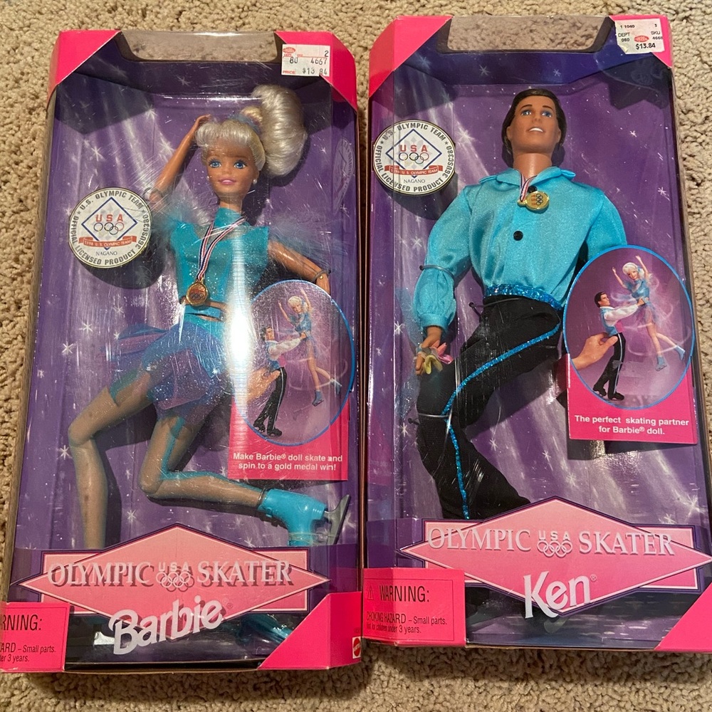Barbie Vintage “Olympic Skater” Ken & Barbie Set 1997 - New In box -Mattel 18501